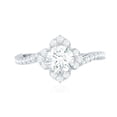 thumbnail image 4 of Rosec Jewels Nature Inspired Floral Engagement Ring for Women - Cubic Zirconia Bypass Ring, 10K White Gold, US 6.00, 4 of 8