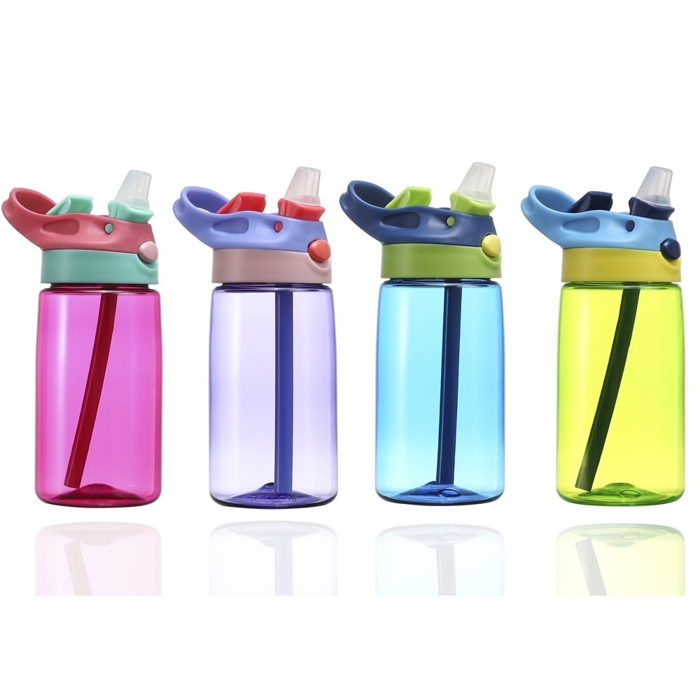 Kids Children Water Bottle With Straw 400ml School Nursery Holiday
