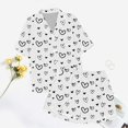 thumbnail image 5 of KKBOTIVE Women's Valentines Pajamas Set 2 Piece Heart Embroidery Short Sleeve Button Up Sleepwear Womens Comfort Everyday Loungewear ( 6-White Size: M ), 5 of 6