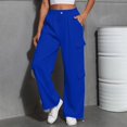 thumbnail image 6 of Women's Fashion Sport Solid Color Casual Sweatpants with Pockets - Long Pants for Everyday Wear and Winter Season,Dark Blue,2XL, 6 of 7