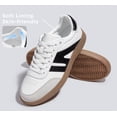 thumbnail image 3 of Zapatillas LUCKY STEP para mujer, clásicas, retro, suela de goma, color blanco/negro, 3 of 8