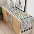 thumbnail image 4 of Bunny Gnomes Easter Table Runner - 108 Inch Long, Kitchen Dining Table Runner Dresser Scarves, Eggs Sage Green Checkered Farmhouse Farmhouse Decor for Coffee Tables Wedding Party Banquet, 4 of 8