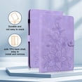 thumbnail image 4 of FJLBDE Case for Amazon Fire HD 10 7th/9th Gen, 2017/2019, Embossed Flower PU Leather Flip Wallet Folio Stand Cover, Purple, 4 of 7
