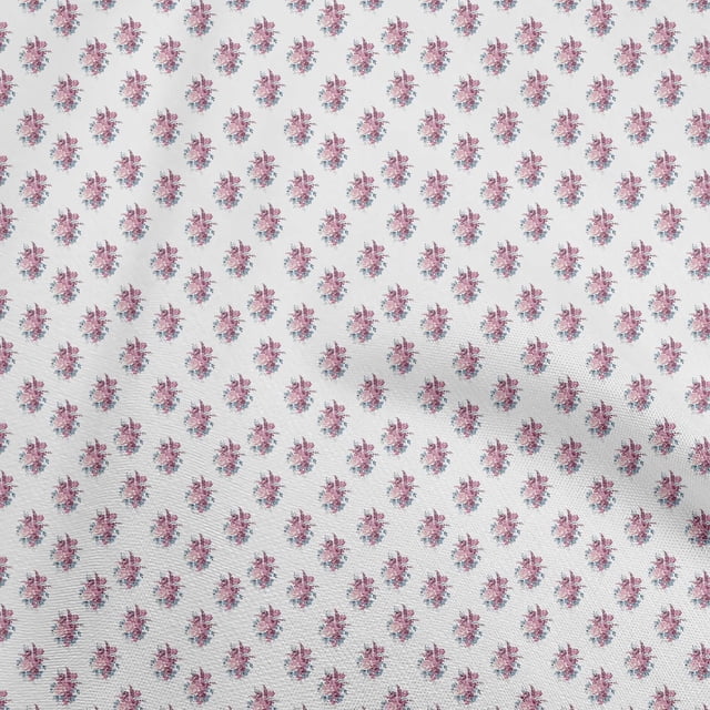 oneOone Tissu Polyester Spandex Blanc Matériel de Robe Florale Tissu Imprimé Tissu au Mètre 56 Pouces de Large