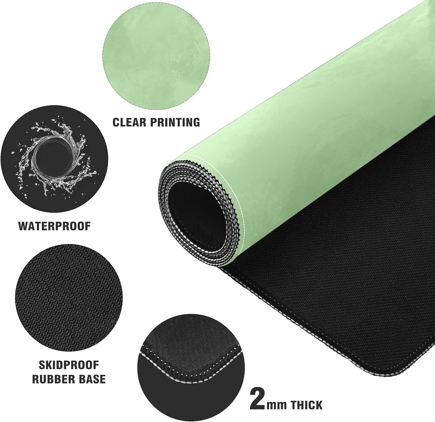 Sage Green Desk Mat, Desk Accessory, Cute Workspace, Trendy Workspace, Trendy, 35.4x15.7in Large Gaming Mouse Pad, Cute Desk Topper, Pretty Desk Pad