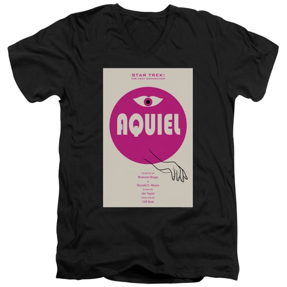 Star Trek Tng Season 6 Episode 13 Adult V-Neck 30/1 T-Shirt Black