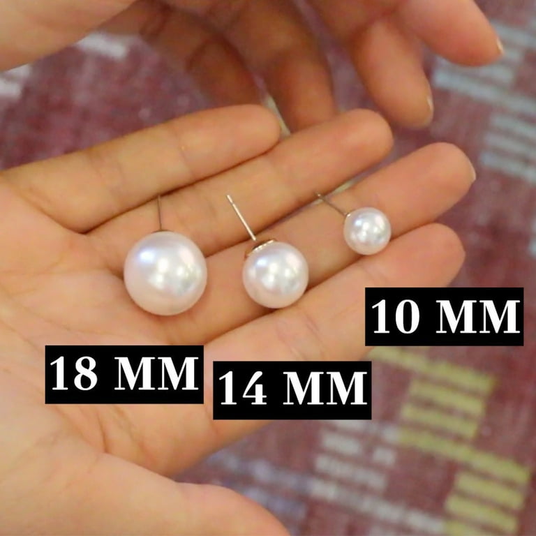 Humble Chic Extra Large Pearl Earrings for Women Oversized Faux Pearl Studs Huge 18mm
