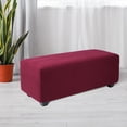 thumbnail image 2 of REGALWOVEN High Stretch Ottoman Cover with Elastic Bottom, Soft Slipcover Jacquard Fabric  Storage Stool Cover Furniture Covers Burgundy Small, 2 of 8