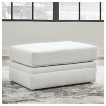 Signature Design by Ashley Maitelynn Ottoman, Chalk White Upholstered Footrest with Modern Cushion Design