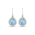 thumbnail image 2 of Genuine Tanzanite and White Diamond Dangle Earrings, 2 of 9