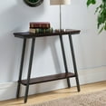 thumbnail image 2 of Leick Home Empiria 30" Wood and Metal Hall Console Table with Shelf, Walnut/Bronze, 2 of 12