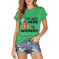 thumbnail image 3 of Womens Shirts Patriotic USA Flag Hot Dog Graphic Casual Short Sleeve Tees Oversized Tshirts for Women, 3 of 8