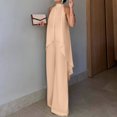 thumbnail image 5 of Women's 2 Piece Sets Asymmetric Sleeveless Crew Neck Tops and Wide Leg Palazzo Pants Beach Vacation Outfits, M, 5 of 5