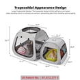thumbnail image 2 of Corredor portátil para gatos Tenrai, diseño trapezoidal, plegable, 2 of 7