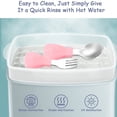 thumbnail image 4 of Utensilios para bebé de autoalimentación, cuchara y tenedor para bebé, juego de utensilios para niños pequeños, cuchara de entrenamiento para aprender a comer, juego de vajilla de alimentos, 4 of 8