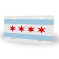 thumbnail image 2 of Yehwow Chicago State Flag With Four Star Metal Car Plate Aluminum License Plate, 2 of 6