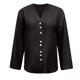 thumbnail image 4 of Camisas de Cuello de la Tripulación de Manga Corta para Mujeres Botón de Cuello en V Delantero de Manga Larga Mezcla de Ropa de Cama Abierta Casual Top, Camisas de Cuello de la Tripulación de Manga L, 4 of 5