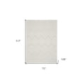 thumbnail image 5 of 6' X 9' Ivory And White Argyle Indoor Outdoor Area Rug, 5 of 5