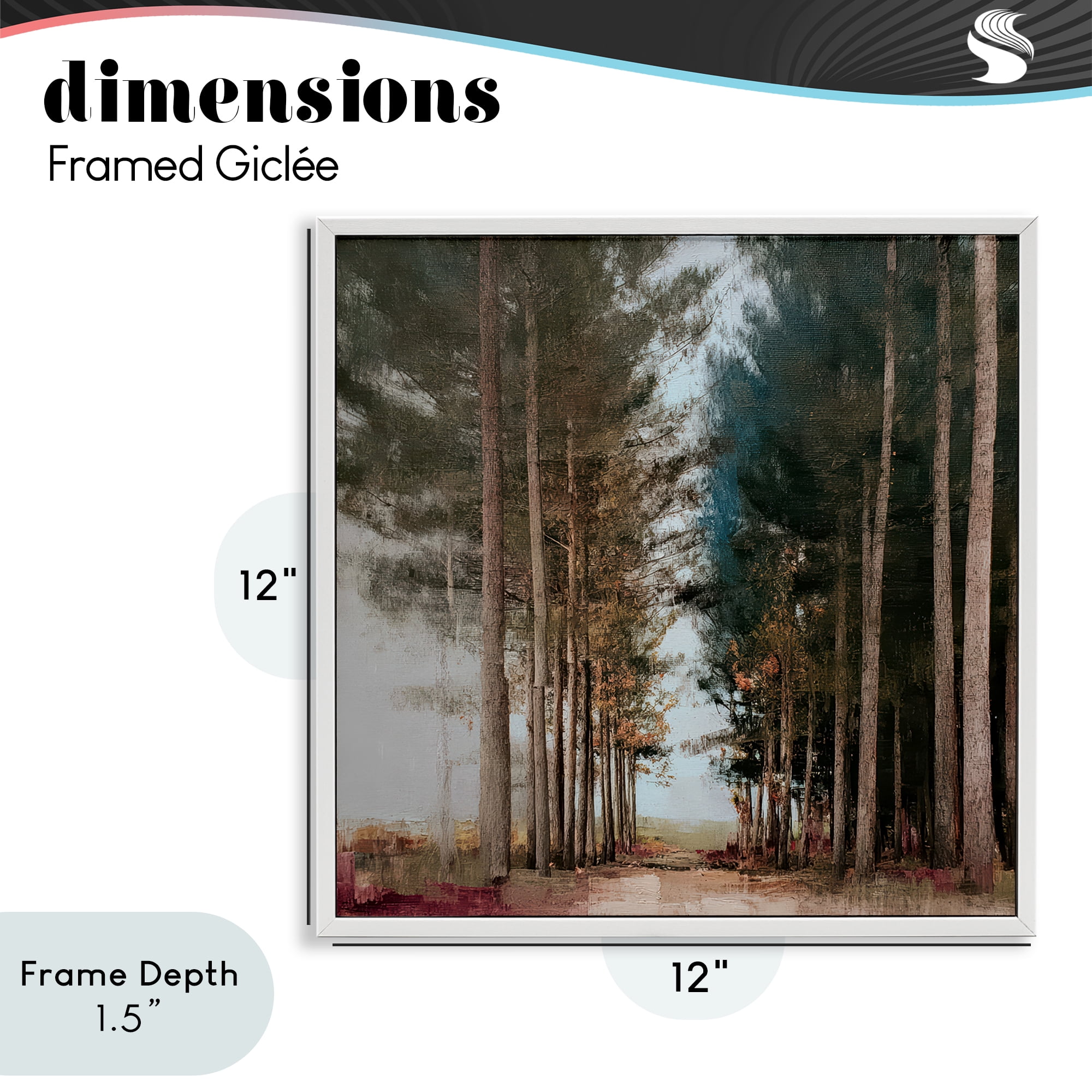 Stupell Industries Tall Trees Pathway White Framed Giclee Art, design by Kim Curinga