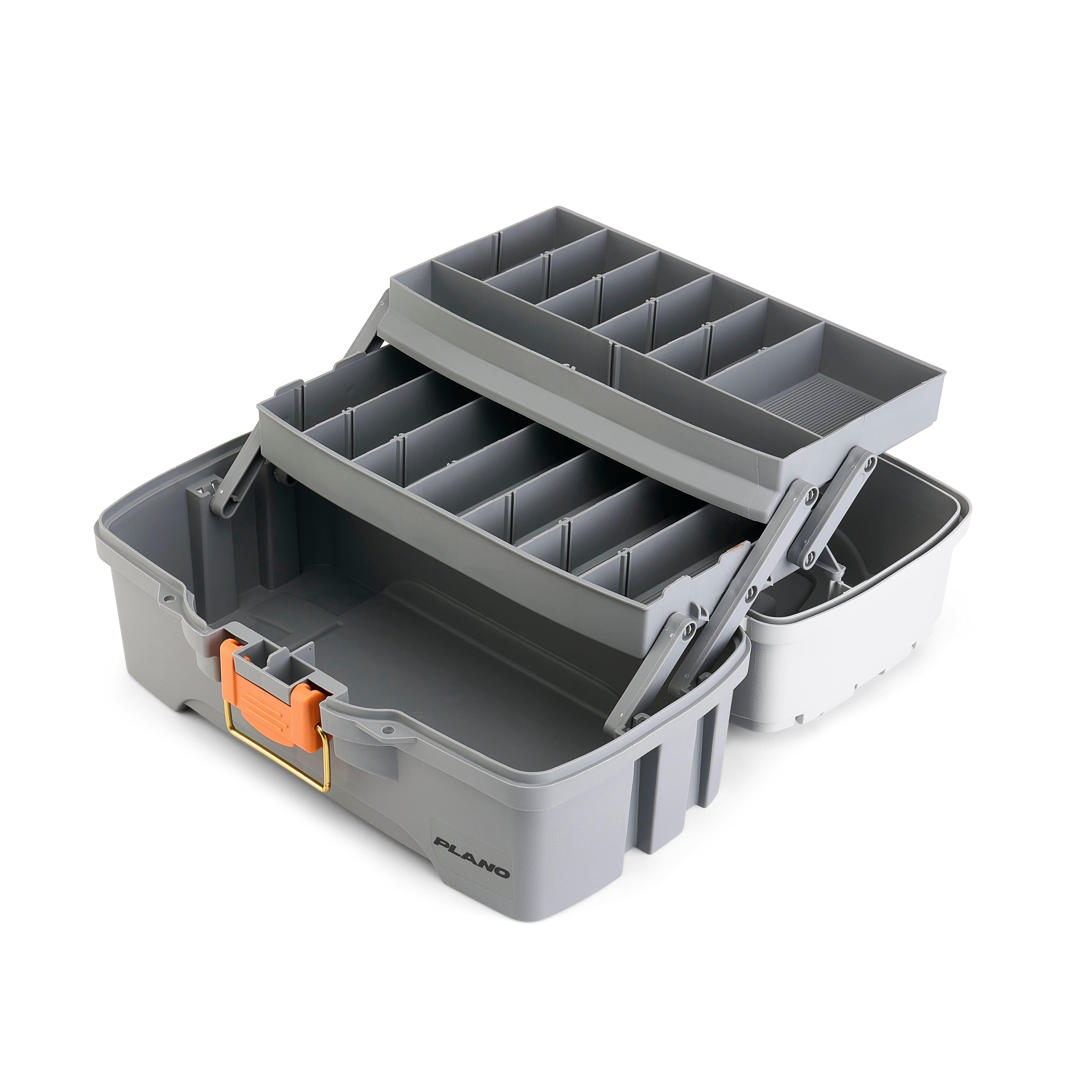 Plano Two-Tray Tackle Box, Light Grey/Dark Grey