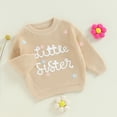thumbnail image 2 of Big Sister Little Sister Matching Outfits Toddler Baby Girl Chunky Knit Sweater Winter Warm Sweatshirt Knitted Pullover Top Clothes, 2 of 8