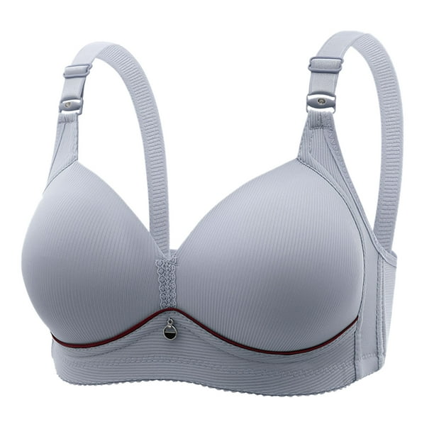 Aayomet Bras for Women Plus Size Size No Steel Ring Bra Medium and Old Age  Thin Comfort Bra Bra (GY1, 44) 