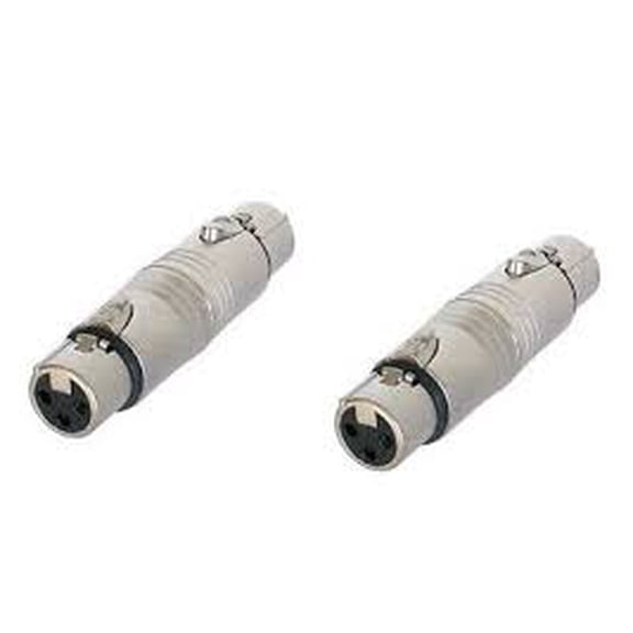 (2) Two Genuine NEUTRIK NA3FF 3-Pin XLR Female to XLR Female Coupler Adapter