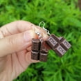 thumbnail image 4 of DQRPSEETB Hoop Earrings Women Fashion Food Design Earrings Chocolate Shape Alloy Earrings Jewelry, 4 of 9
