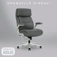 thumbnail image 4 of Shaquille O'Neal Cenzo Ergonomic Big and Tall Office Chair ,Flip-Up Arms PureSoft Upholstery High-Back Desk Chair with 400 lb Capacity, Gray, 4 of 14