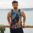 thumbnail image 6 of Pofeuu Moonlit Night Sky Wolf Print Men's Workout Tank Tops Sleeveless Muscle Gym Shirt Quick Dry-X-Large, 6 of 7