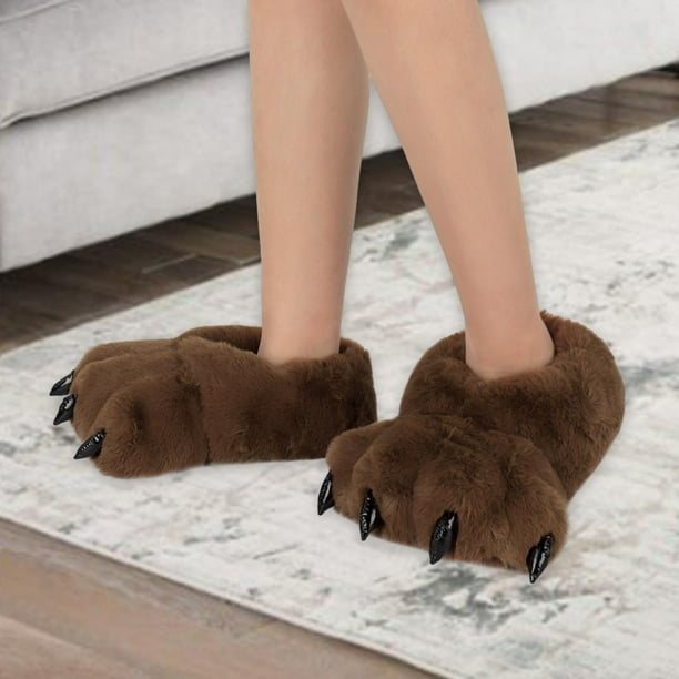 Zapatillas Pantuflas De Pata De Oso Pantuflas Peludas Bear Hug