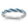 thumbnail image 4 of Auriga Fine Jewelry 925 Sterling Silver Blue Enamel Ring for Women Size 9, 4 of 6