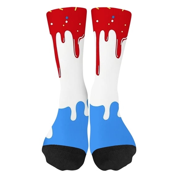 AWZXDE Ice Print Novelty Ankle Socks For Boys Girls Soft Blend Breathable Casual Wear Kids Red,7-12 Years