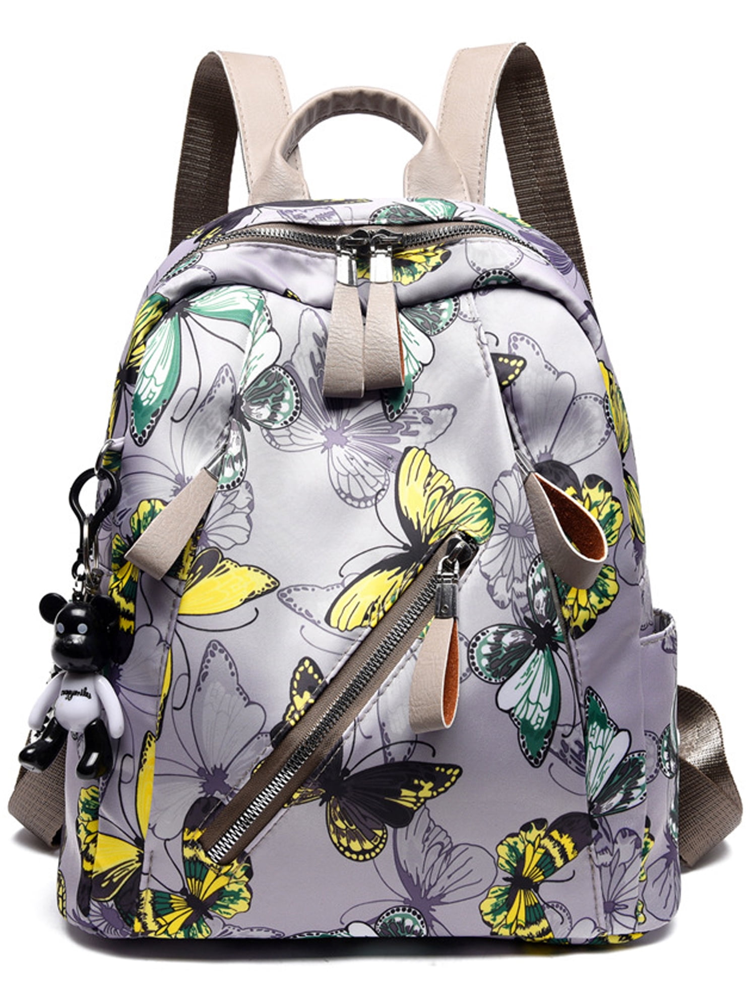 Tropical Flower Women's Travel Outdoor Canvas Backpack Large Size Padded Strap 
