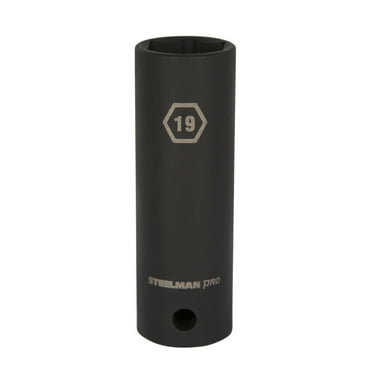 STEELMAN PRO 1/2 in. Drive x 19mm Deep Thin Wall 6-Point Impact Socket, 79404