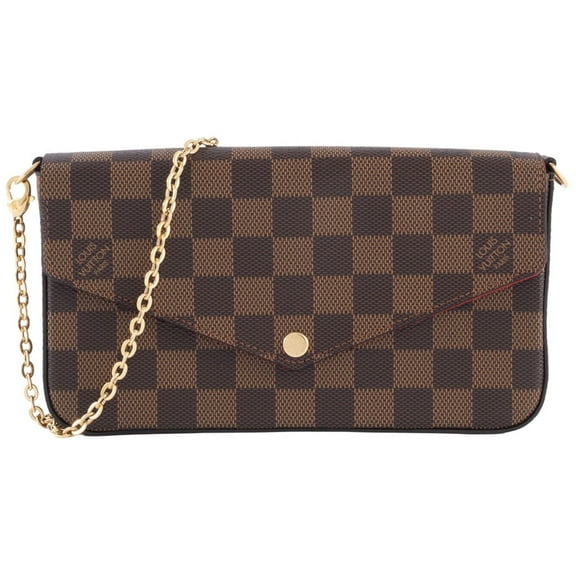 Pre-Owned Louis Vuitton Pochette Felicie Shoulder Bag N63032 Damier Ebene Canvas Women's LOUIS...