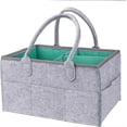 thumbnail image 1 of Baby Diaper Storage Basket, Portable Changing Table Storage Basket, Felt Gift Basket for Newborns Gray, 1 of 5
