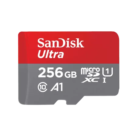 SanDisk 256GB Ultra microSDXC UHS-I Memory Card with SD Adapter (Up to 150 MB/s) - SDSQUAC-256G-GN6MA