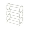 thumbnail image 2 of Simple Trending 4-Tier Stackable Shoe Rack, Expandable & Adjustable Shoe Organizer Storage Shelf, White,1PC, 2 of 5