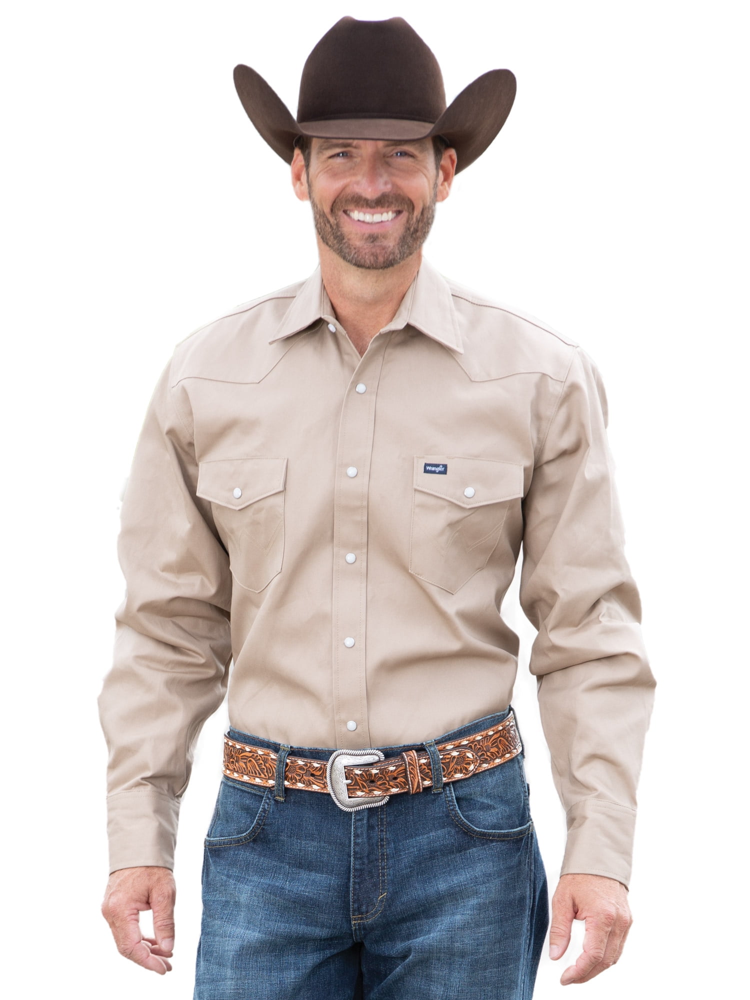 wrangler khaki work shirts