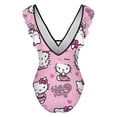 thumbnail image 3 of Hello Kitty Women's One Piece Swimsuit Tummy Control V Neck Bathing Suits, 3 of 6