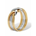 thumbnail image 2 of PalmBeach Jewelry 14k Yellow Gold-plated and Platinum-plated Two-tone Endless Knot 4 Piece Puzzle Ring, 2 of 6