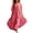 Pink, variant on Women‘s Summer Solid Color V Neck Beach Dress – Loose Fit Flowy Maxi with Lightweight Breathable Fabric for Resort Vacation Brick RedL XL