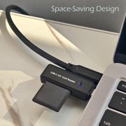 SD Card Reader, 5Gbps 2-in-1 USB C Memory Card Reader for Digital Camera, SD Card Viewer with Slot for SD, SDHC, SDXC, SD, MicroSDHC, SDXC, MMC, RS-MMC, TF Card (Black)