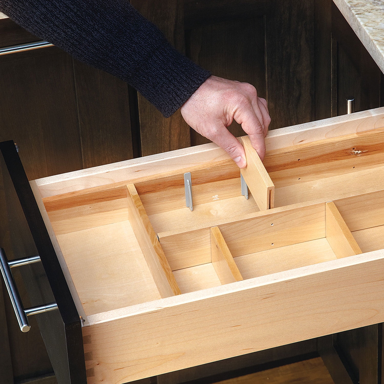 Rev-A-Shelf LD-4CT15-1 Customizable Drop In Utensil Drawer Organizer Set