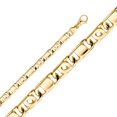 thumbnail image 2 of Wellingsale 14k Yellow Gold Polished Solid 8mm Handmade Bullet Chain Link Necklace - 26", 2 of 6
