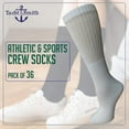 thumbnail image 2 of Yacht & Smith 36 Pairs of Crew Socks in Bulk, Mens Womens Wholesale Athletic Cotton Sock, Donations, 2 of 7