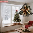 thumbnail image 3 of Stylish Metal Hanging Christmas Tree Wind Spinner - Festive Garden Decoration with Concentric Lines & Golden Ribbon Design, 3 of 7