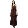 thumbnail image 5 of Bimba Sexy Summer Spaghetti Strap Sundress V-Neck Casual Ruffle Long Maxi Beach Dress, 5 of 9