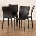 thumbnail image 4 of Bowery Hill Brown Faux Leather Upholstered 4-Piece Dining Chair Set, 4 of 7